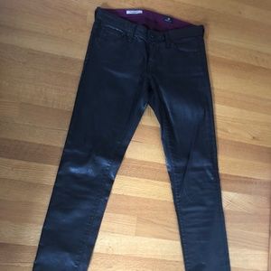AG Adriano Goldschmied Burgundy coated Legging